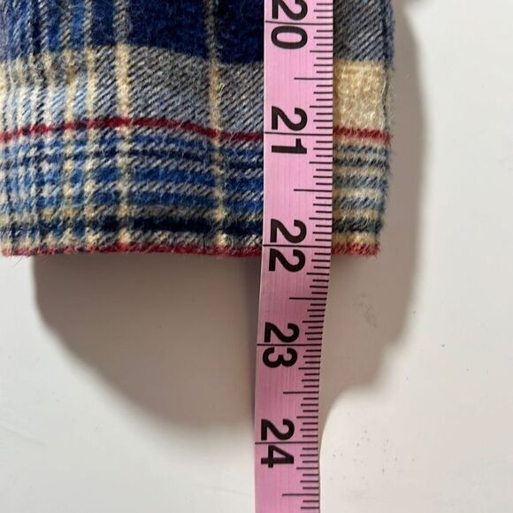 Lord Jim Long Sleeve Checkered Flannel Shirt. Blue, Red, Beige. Size Medium - Picture 7 of 9